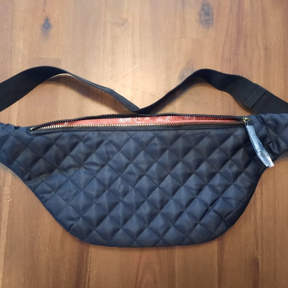 Maurices Black Quilted Fanny Pack